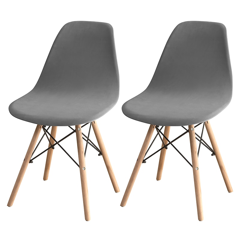 Velvet Shell Chair Cover Burgundy Stretch Chair Seat Slipcovers for Kitchen Dining Outdoor Bar Hotel Wedding Ceremony Banquet