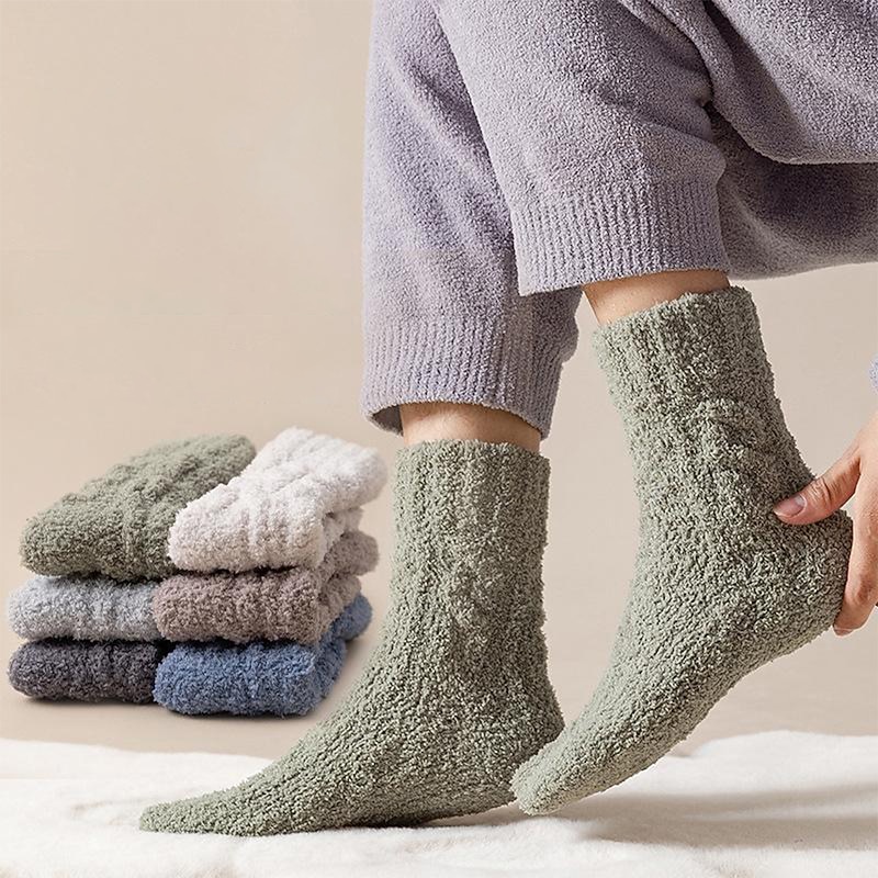 Fleece Socks Push for Women Men, Warm Soft Fluffy Socks Thick Cozy Sock Winter Christmas Socks for Women