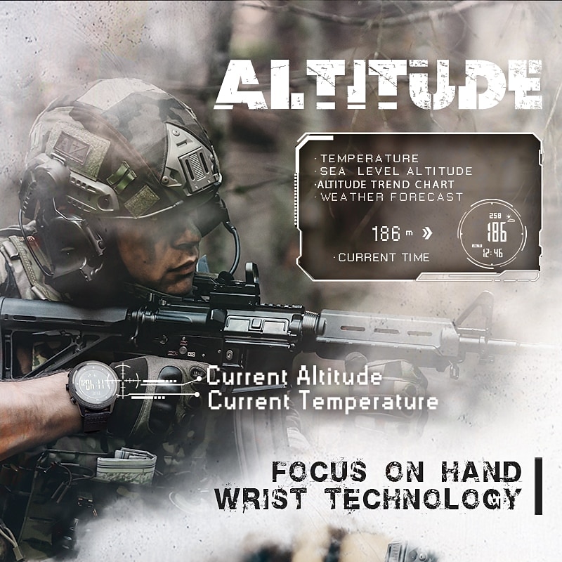 NORTH EDGE APACHE Tough and Reliable Tactical Digital Watch for Men Waterproof Altimeter Military Watches with Compass Altimeter Temperature Step-tracker 46mm4