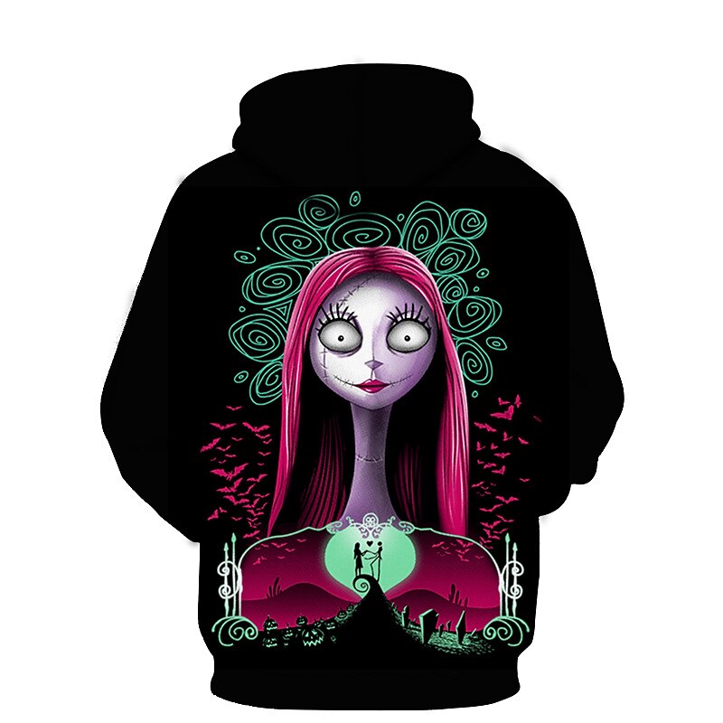 Jack Skellington Hoodie Cartoon Manga Anime 3D Front Pocket Graphic For Couple's Men's Women's Adults' 3D Print Casual Daily4