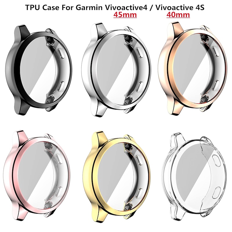 Watch Case with Screen Protector Compatible with Garmin Venu / Garmin Vivoactive 4 / Vivoactive 4S / Venu® 2S 40MM / Garmin Venu® 2 Full Body Protective HD Clear Shockproof TPU Watch Cover4