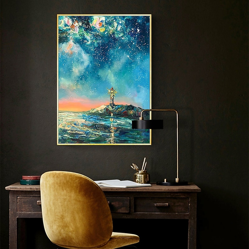 Mintura Handmade Stars Landscape Oil Paintings On Canvas Wall Art Decoration Modern Abstract Picture For Home Decor Rolled Frameless Unstretched Painting 12