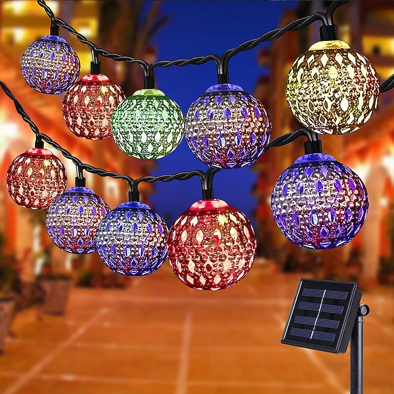 Elegant Wedding Party Reception Solar LED String Lights - Moroccan Ball Outdoor Garden Lights, Waterproof 10M-50LED, 7M-30LED, 5M-20LED Globe Lanterns for Home Decoration3