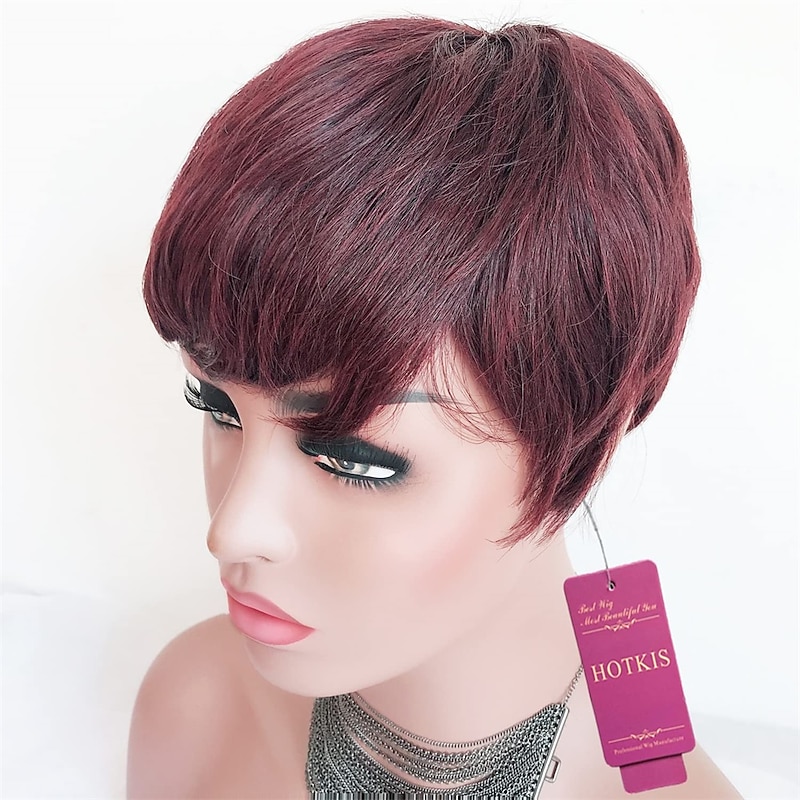 Short Wigs Short Pixie Wigs for Black Women Short Wigs Pixie Cut Wigs for African Americans Burgundy Short Pixie Wigs3