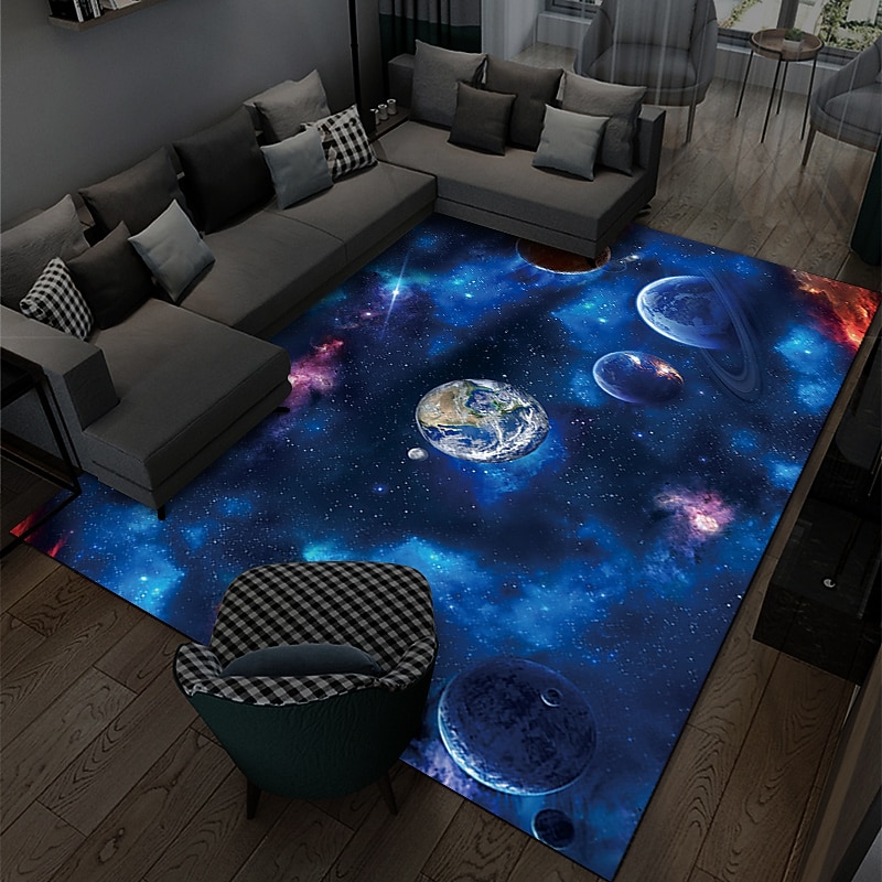 Area Rug Educational Outer Space Universe Planet Floor Rugs Living Room Home Decor, Carpets Area Mats for Kids Boys Girls Bedroom4