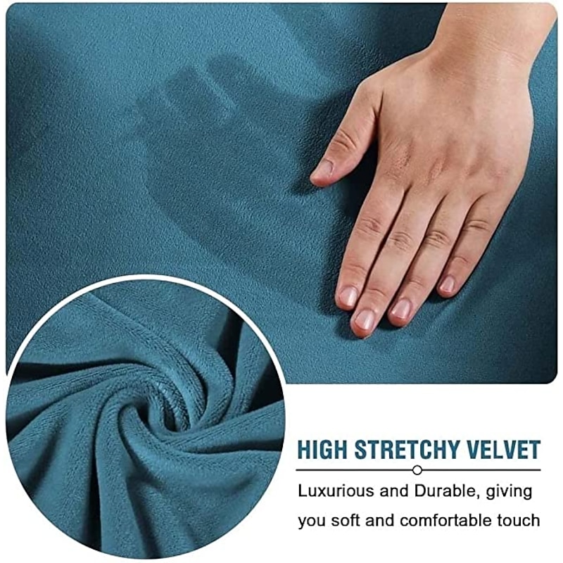 Wingback Chair Cover Velvet Grey Sofa Chair Slipcover For Bar Coffe Patio Garden Washable Removable Party Home Hotel4