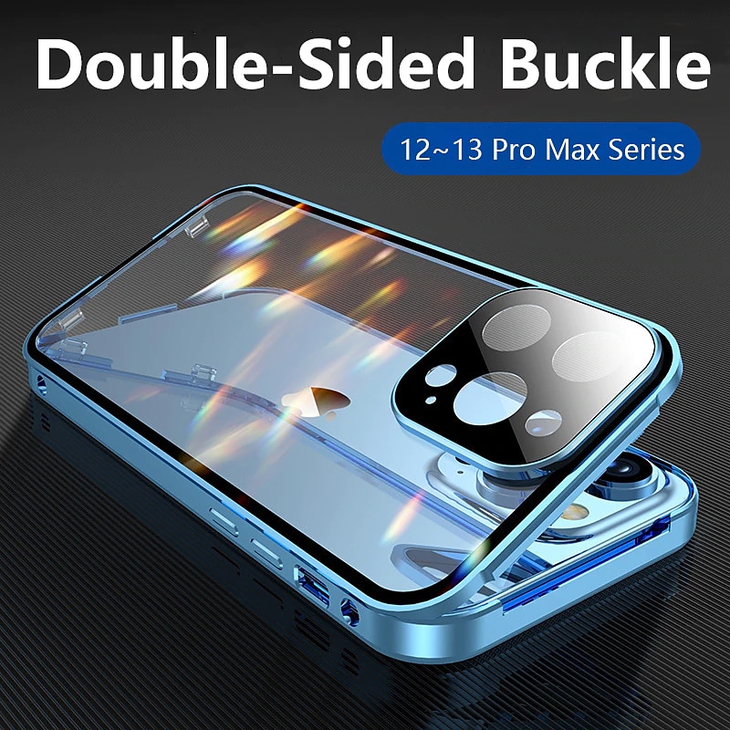 Phone Case For iPhone 17 Pro Max 17 Air 16 15 14 Pro Max Plus 13 12 11 Pro Max Mini Magnetic Adsorption Full Body Protective Double Sided Camera Lens Protector Tempered Glass2