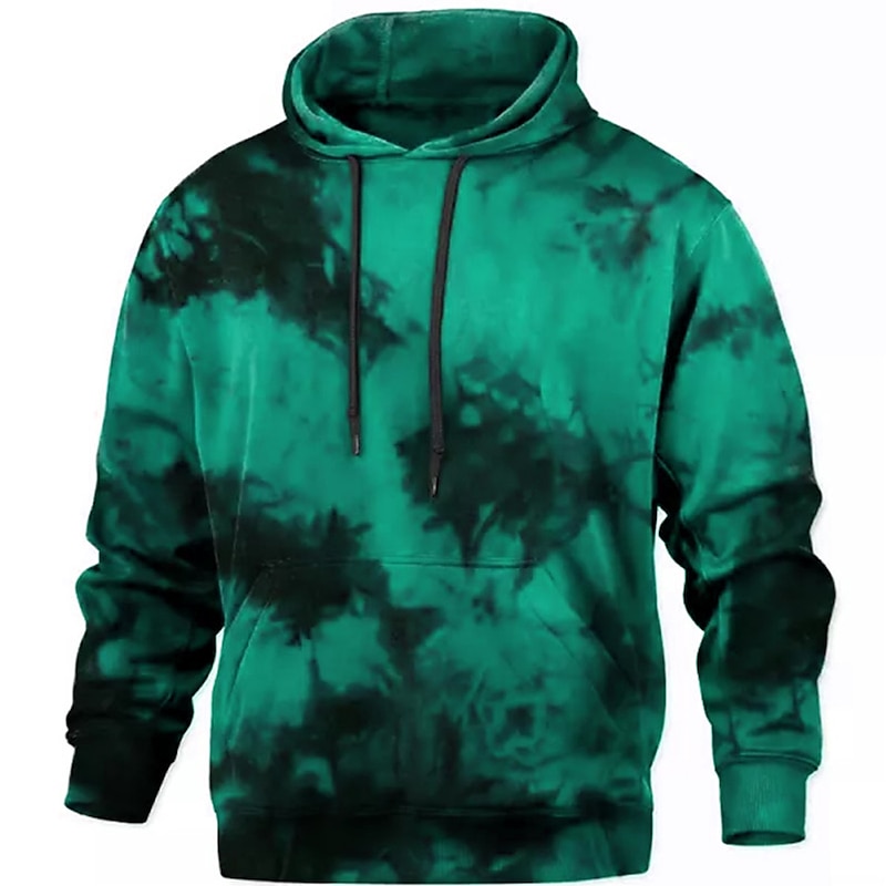 Men's Tie Dye Hellfire Flames Graphic Prints Hoodie Hoodies Sweatshirt Streetwear Designer Long Sleeve Hooded Daily Sports Black Yellow Print Spring &  Fall Designer2
