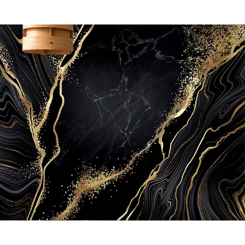 Cool Wallpapers Black Wallpaper Wall Mural Gold Silk Marble Suitable For Hotel Living Room And Bedroom Canvas Material Self adhesive Wallpaper Mural Wall Cloth Room Wallcovering3