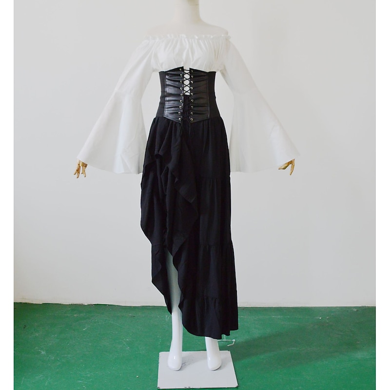 Medieval Ankle Length Dress Corset Movie / TV Theme Costumes Viking Outlander Fancy Dress Women's Celtic Pirate Fantasy Halloween Carnival Masquerade Party & Evening LARP Ren Faire Teen Adults' Dress2