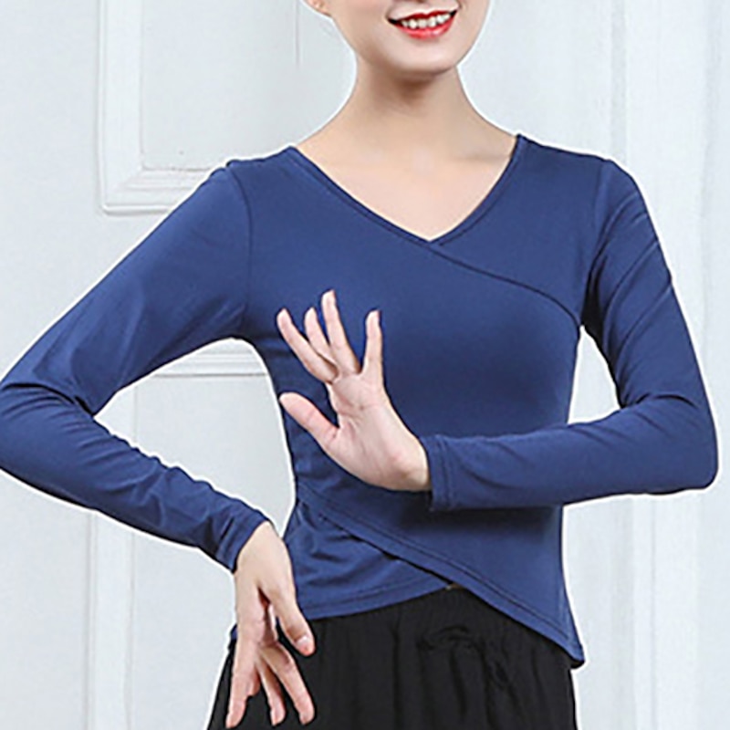 Ballroom Dance Activewear Top Pure Color Women's Performance Training Long Sleeve Modal