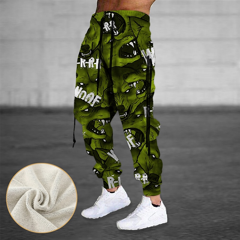 Men's Sweatpants Joggers Trousers Drawstring Side Pockets Elastic Waist Graphic Prints Comfort Breathable Sports Outdoor Casual Daily Cotton Blend Terry Streetwear Designer Red Blue Micro-elastic
