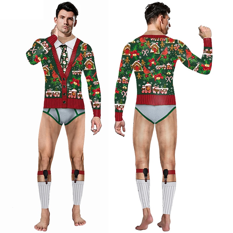 Santa Claus Mrs.Claus Bodysuit Women's Christmas Cosplay Costume Adults Christmas Christmas Eve Christmas Party Onesie