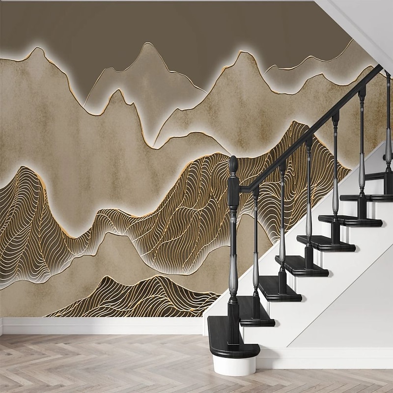 Cool Wallpapers 3D Nature Wallpaper Wall Mural Mountain Wall Covering Sticker Peel and Stick Removable PVC/Vinyl Material Self Adhesive/Adhesive Required Wall Decor for Living Room Kitchen Bathroom3