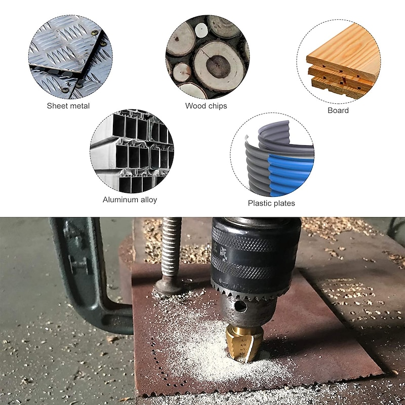 HSS Step Drill Bits 4mm-52mm Titanium shank Woodworking Power Tools Shank2