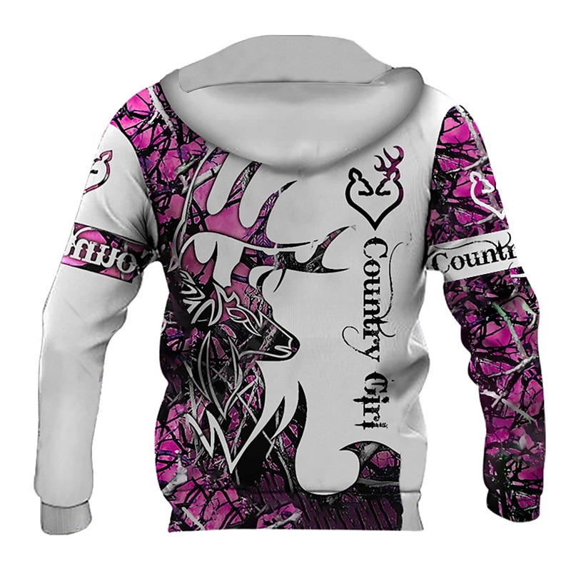 Men's Graphic Animal Color Block Hoodie Hoodies Sweatshirt Streetwear Designer Long Sleeve Hooded Sports & Outdoor Daily Pink Red Print Spring &  Fall Designer3