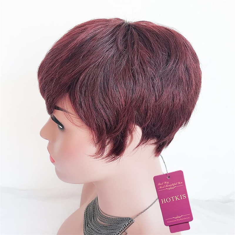 Short Wigs Short Pixie Wigs for Black Women Short Wigs Pixie Cut Wigs for African Americans Burgundy Short Pixie Wigs4