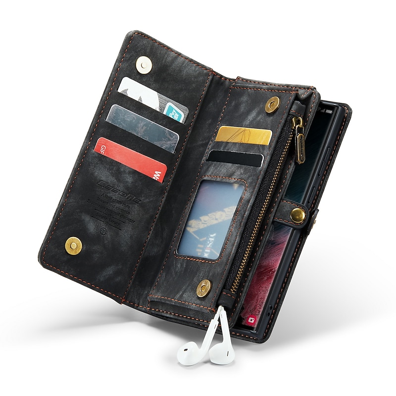 Phone Case For Samsung Galaxy S23 S22 S21 FE S21 Ultra Plus A14 A54 A53 A13 S20 A12 Wallet Case with Stand Holder Full Body Protective Dustproof Solid Colored PU Leather3