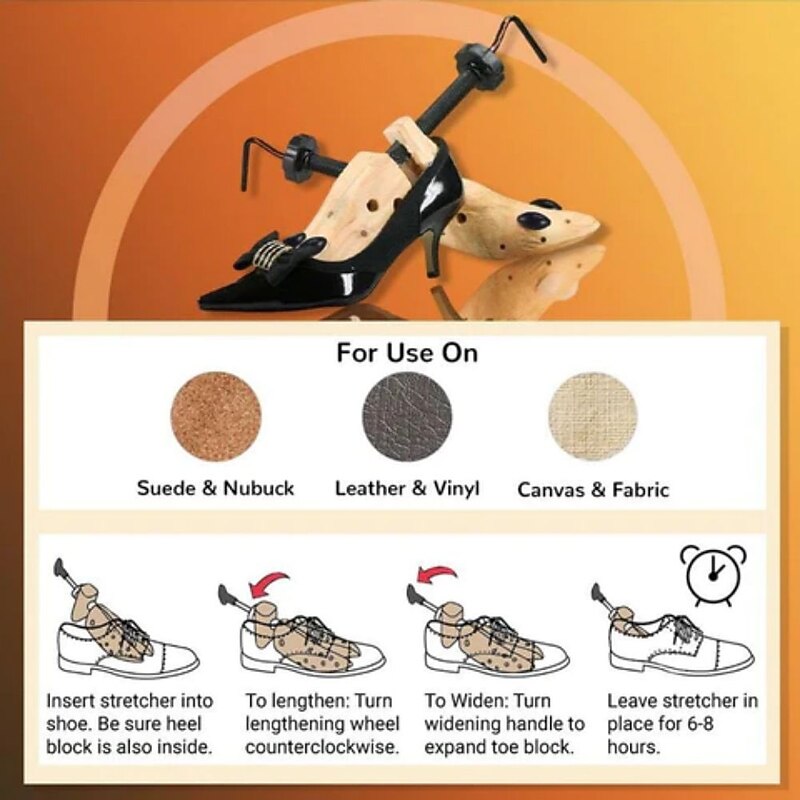 Adjustable 1pcs Unisex Shoe Stretcher Wooden Shoes Tree Shaper Rack,Wood Flats Pumps Boots Expander Trees4