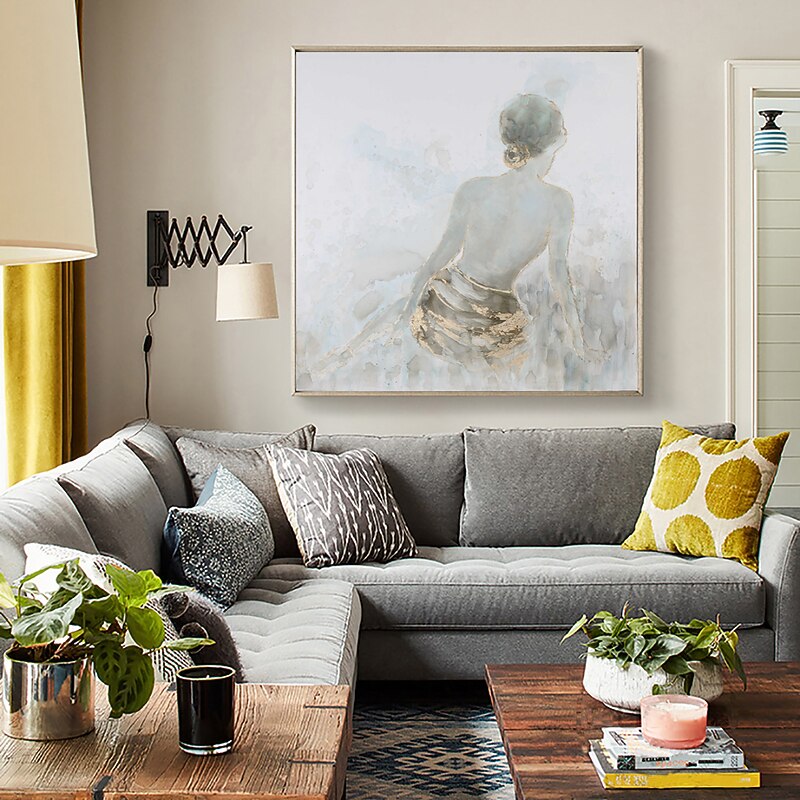 Handmade Oil Painting Canvas Wall Art Decoration Modern Figure Girl With Bare Back for Home Decor Rolled Frameless Unstretched Painting4