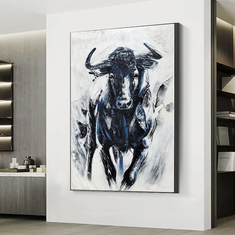 Handmade Hand Painted Oil Painting Wall Modern Abstract Horse Canvas Painting Home Decoration Decor Rolled Canvas No Frame Unstretched 5