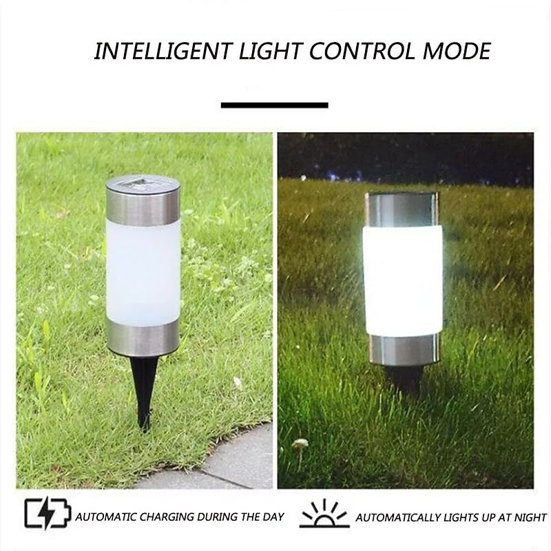 2pcs Solar Mini Pathway Lights Outdoor Garden Lights Ground Plug Led Garden Lamp Super Bright Solar Plastic Lawn Lamp Garden Landscape Lamp3