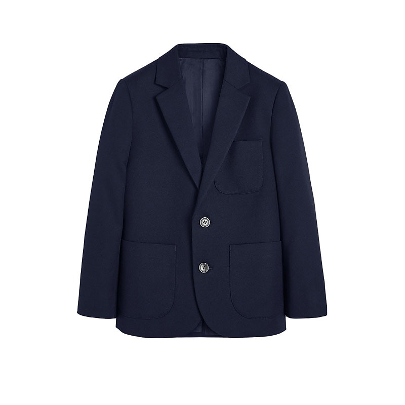 Kids Boys' Coat Blazer Outerwear Solid Color Long Sleeve Coat Formal Cotton Daily Basic Black Navy Blue Grey Fall Winter 7-13 Years3