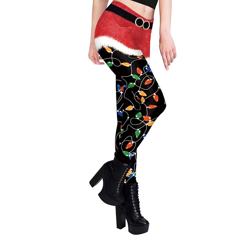 Santa Claus Mrs.Claus Leggings Women's Christmas Dailywear Adults Christmas Christmas Eve Christmas Party Pants3