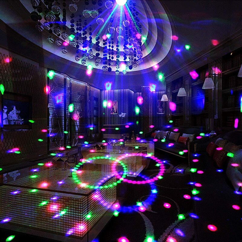 Mini Dj Disco Ball Party Stage Lights Indoor Led 7Colors Effect Projector Equipment for Stage Lighting with Remote Control Sound Activated for Dancing Christmas Gift KTV Bar Birthday2