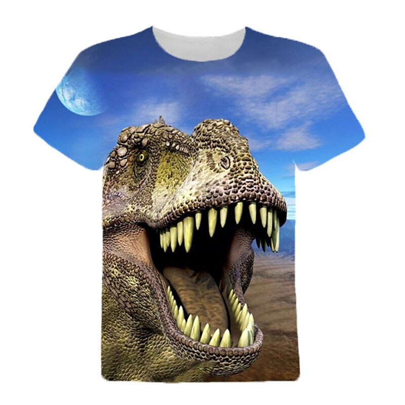 Kids Boys T shirt Tee Animal Dinosaur Short Sleeve Crewneck Children Top Casual 3D Print Cool Daily Summer Wine 3-12 Years4