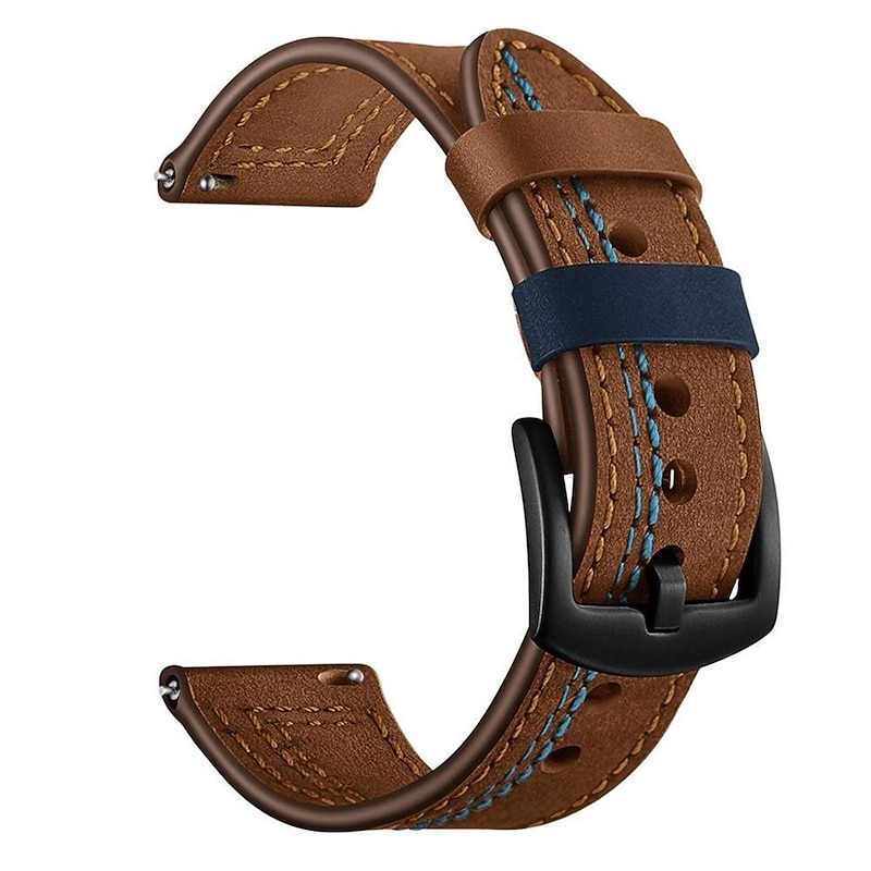 Watch Band for Samsung Watch 3 45mm, Galaxy Wacth 46mm, Gear S3 Classic / Frontier, Gear 2 Neo Live Genuine Leather Replacement  Strap 22mm Luxury Adjustable Wristband4