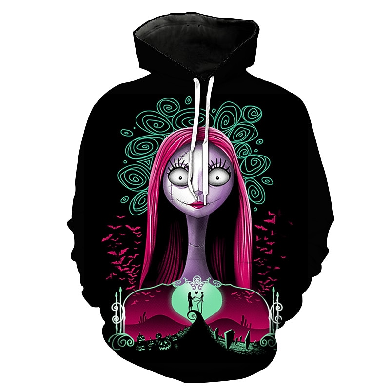 Jack Skellington Hoodie Cartoon Manga Anime 3D Front Pocket Graphic For Couple's Men's Women's Adults' 3D Print Casual Daily3