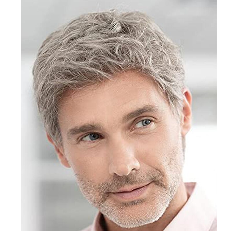 Mens Short Black Wig Short Layered Natural Cosplay Costume Halloween Christmas Synthetic Heat Resistant Replacement Wig2