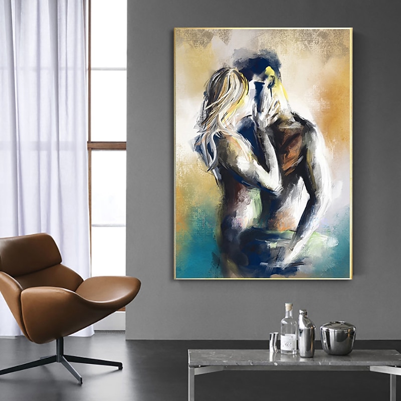 Handmade Oil Painting Canvas Wall Art Decoration Abstract Nude Figures Couple for Home Decor Rolled Frameless Unstretched Painting4
