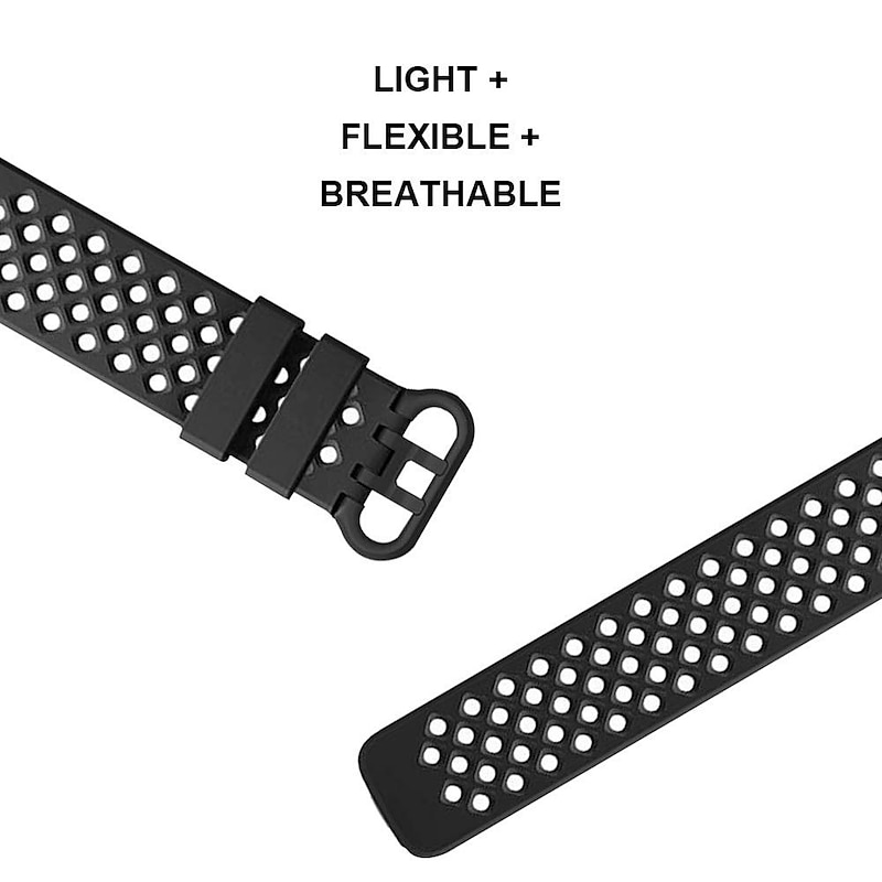 Smart Watch Band Compatible with Fitbit Charge 4 / Charge 3 / Charge 3 SE Silicone Smartwatch Strap Elastic Adjustable Breathable Sport Band Replacement  Wristband4
