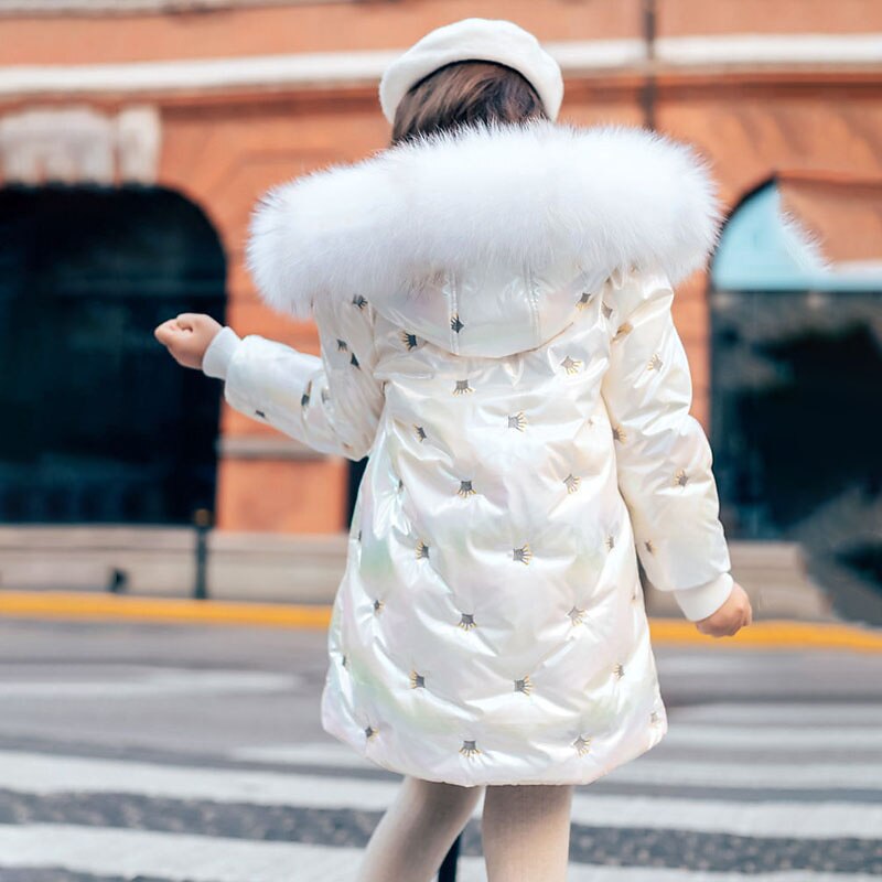 Kids Girls' Down Coat Solid Color Active Gifts Coat Outerwear 4-12 Years Winter Purple Pink White3