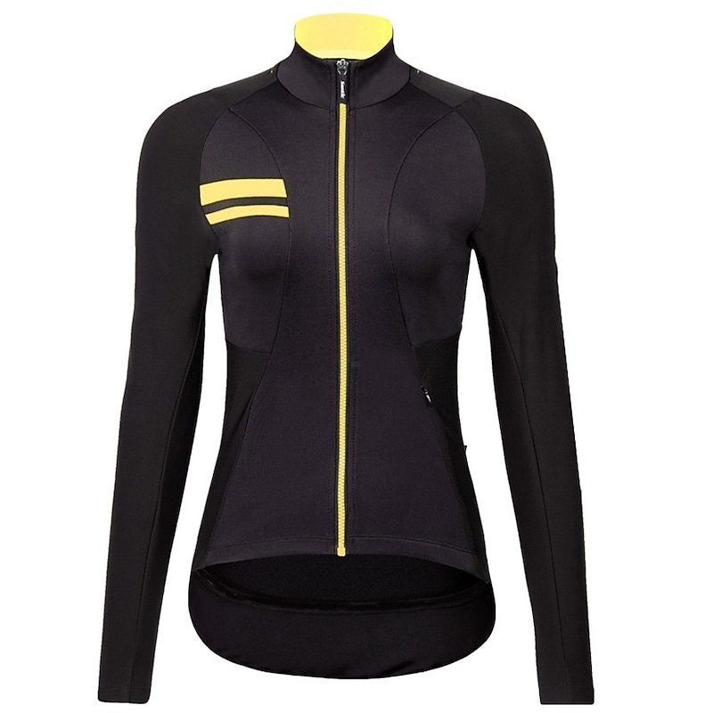 Women's Cycling Jersey Solid Color Long Sleeve Bike Jersey Top with 3 Rear Pockets Mountain Bike MTB Road Bike Cycling Quick Dry Reflective Strips Back Pocket Moisture Wicking Sports Black Yellow Blue3