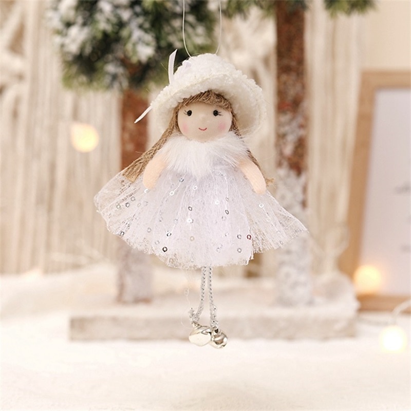 1PCS Holiday Gifts Christmas Tree Pendant Beads Yarn Skirt Angel Girl Pendant Children Cute Doll Doll2