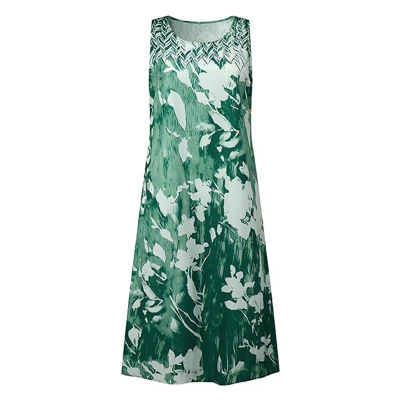 Women's Graduation Dress Midi Dress Two Piece Dress Set Dress Green Blue Gray Half Sleeve Floral Print Summer Spring U Neck Casual4