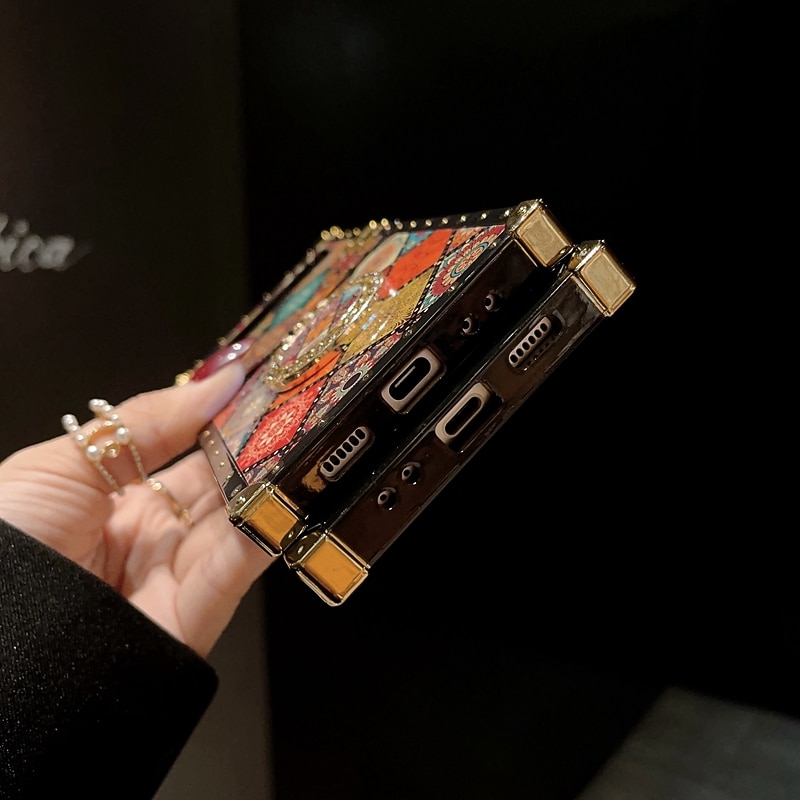 Phone Case For Samsung Galaxy Z Flip 5 Z Flip 4 Z Flip 3 Handbag Purse Flip Flip with Adjustable  Neck Strap Kickstand Butterfly PC4