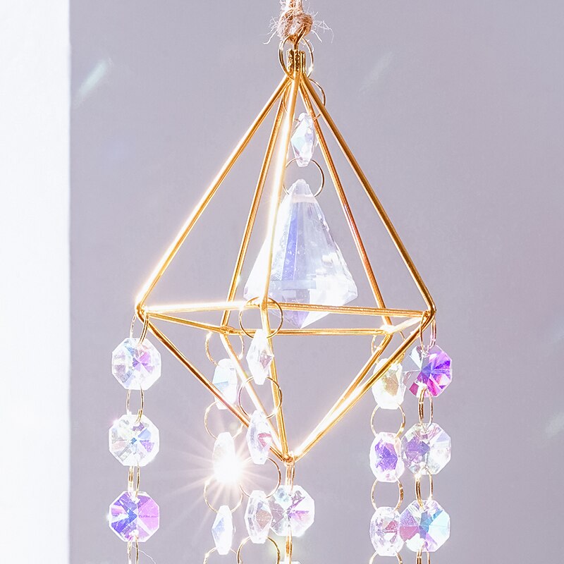 1PC Light Shadow Crystal Wind Chime Pendant Room Window Decoration Sunshine Catcher3