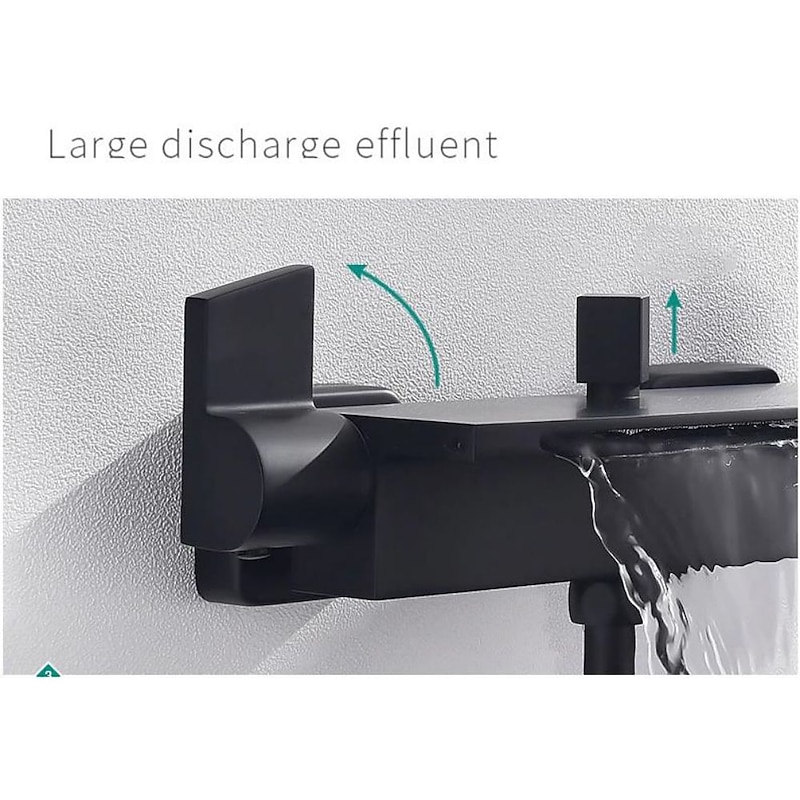 Waterfall Bathtub Faucet Bathroom Faucet Set Brass Wall Mounted Shower Facuet With Rain Hand Shower Waterfall Spout Tap3