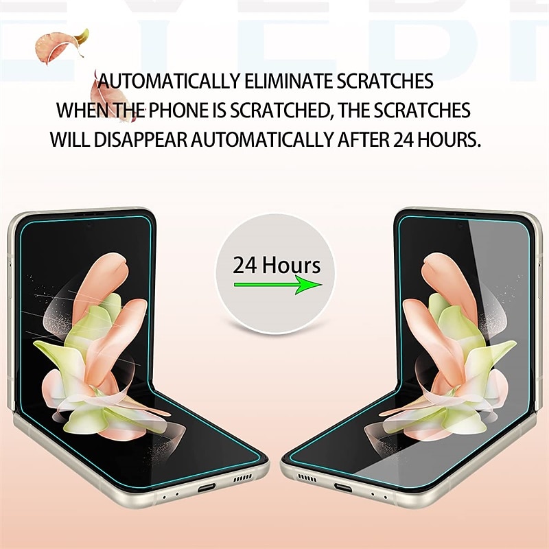 [2+2Pack] Screen Protector + Camera Lens Protector For Samsung Galaxy Z Flip 7 Z Flip 6 Z Flip 5 Z Flip 4 Z Flip 3 TPU Hydrogel 9H Hardness Anti Bubbles Anti-Fingerprint High Definition Explosion3