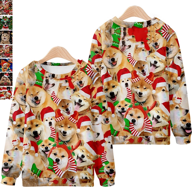 animals Masquerade Ugly Christmas Sweater / Sweatshirt Men's Women's Unisex Couple's Christmas Christmas Christmas Eve Adults' Party Christmas Polyester Top