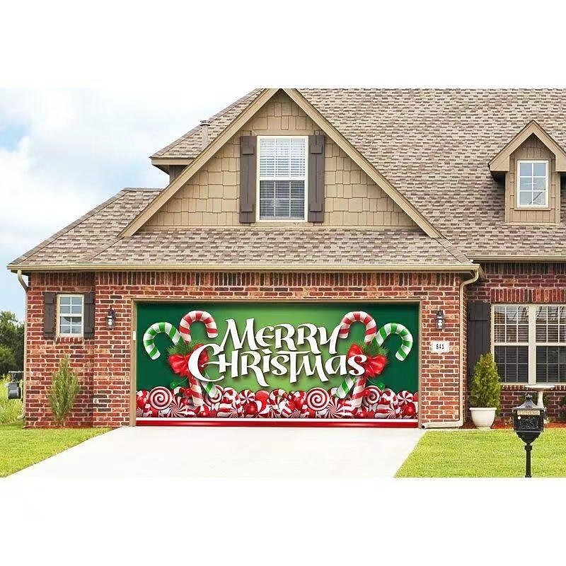Christmas Garage Door Banner Large 2025 Christmas Backdrop Decoration Happy New Year Outdoor Cover Christmas Decor Banner for Holiday Christmas Background2