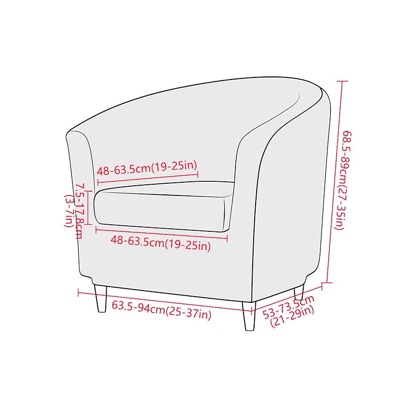 Velvet Club Chair Slipcovers, Soft Stretch Tub Burgundy Red Chair Cover for Living Room and Bedroom, Washable and Removable Armchair Protector, Furniture Protector for Home Decor2