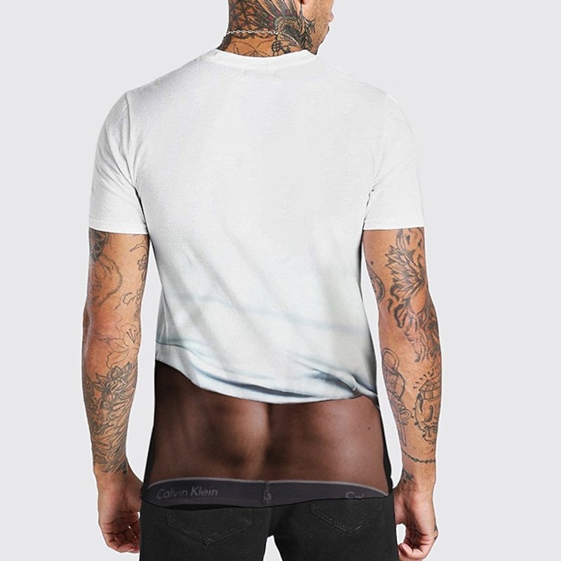 Men's Graphic Prints Muscle Figure T Shirt Funny T Shirts Short Sleeve T shirt 3D Print Crew Neck Shirt Designer Casual Big and Tall Daily Holiday Black White Blue Summer Clothing Apparel S M L XL2