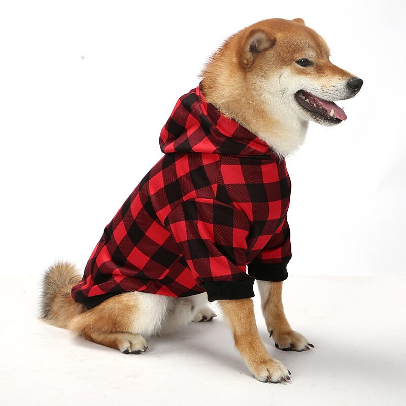 Dog Coat,Dog Pet Pouch Hoodie Print Plaid / Check Snowflake  Ordinary  Outdoor Christmas Winter Dog Clothes Puppy Clothes Dog Outfits Warm Black / Red Black / White Black2