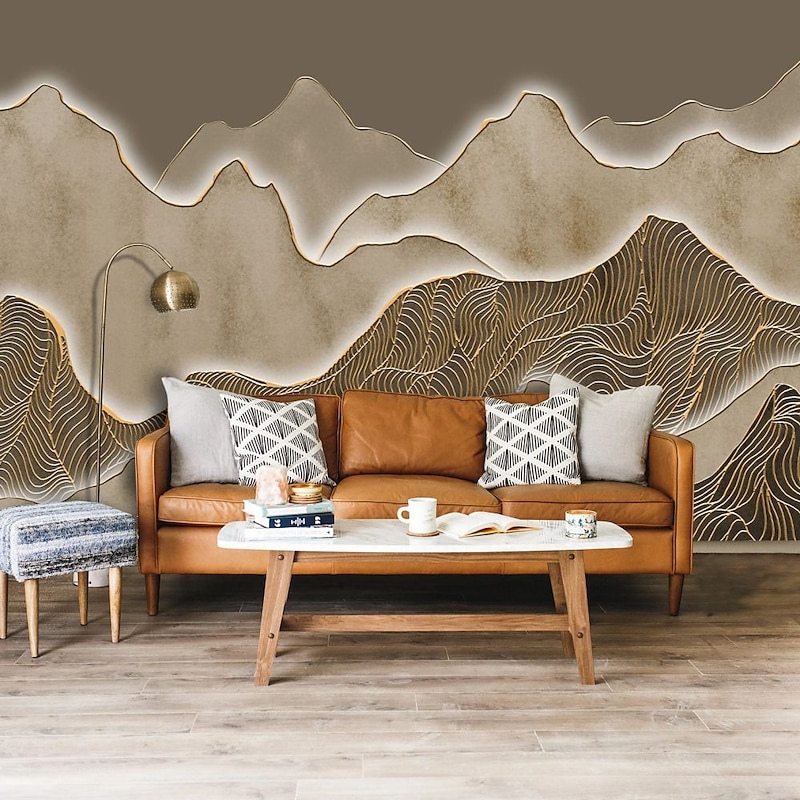 Cool Wallpapers 3D Nature Wallpaper Wall Mural Mountain Wall Covering Sticker Peel and Stick Removable PVC/Vinyl Material Self Adhesive/Adhesive Required Wall Decor for Living Room Kitchen Bathroom