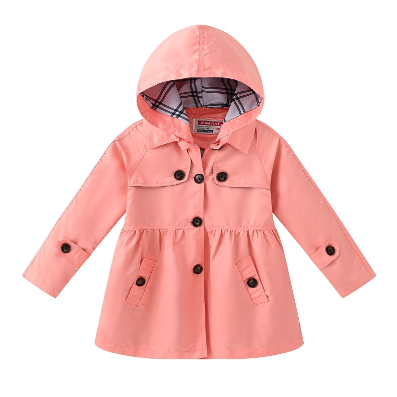 Kids Girls' Trench Coat Long Sleeve 3178-3 purple 3178-4 navy blue 3178-2 pink Solid Color Winter Fall Active Outdoor 7-13 Years